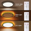 Lámpara techo LED 13pulg control remoto luz nocturna negra