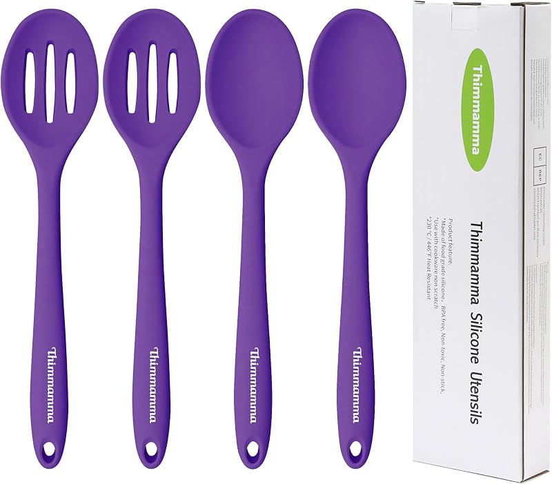 Juego cucharas silicona sin BPA antiadherentes lavavajillas