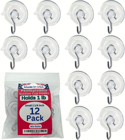 12 Ganchos Ventosa 1 ¼pulg Soporta 1lb para Ventanas