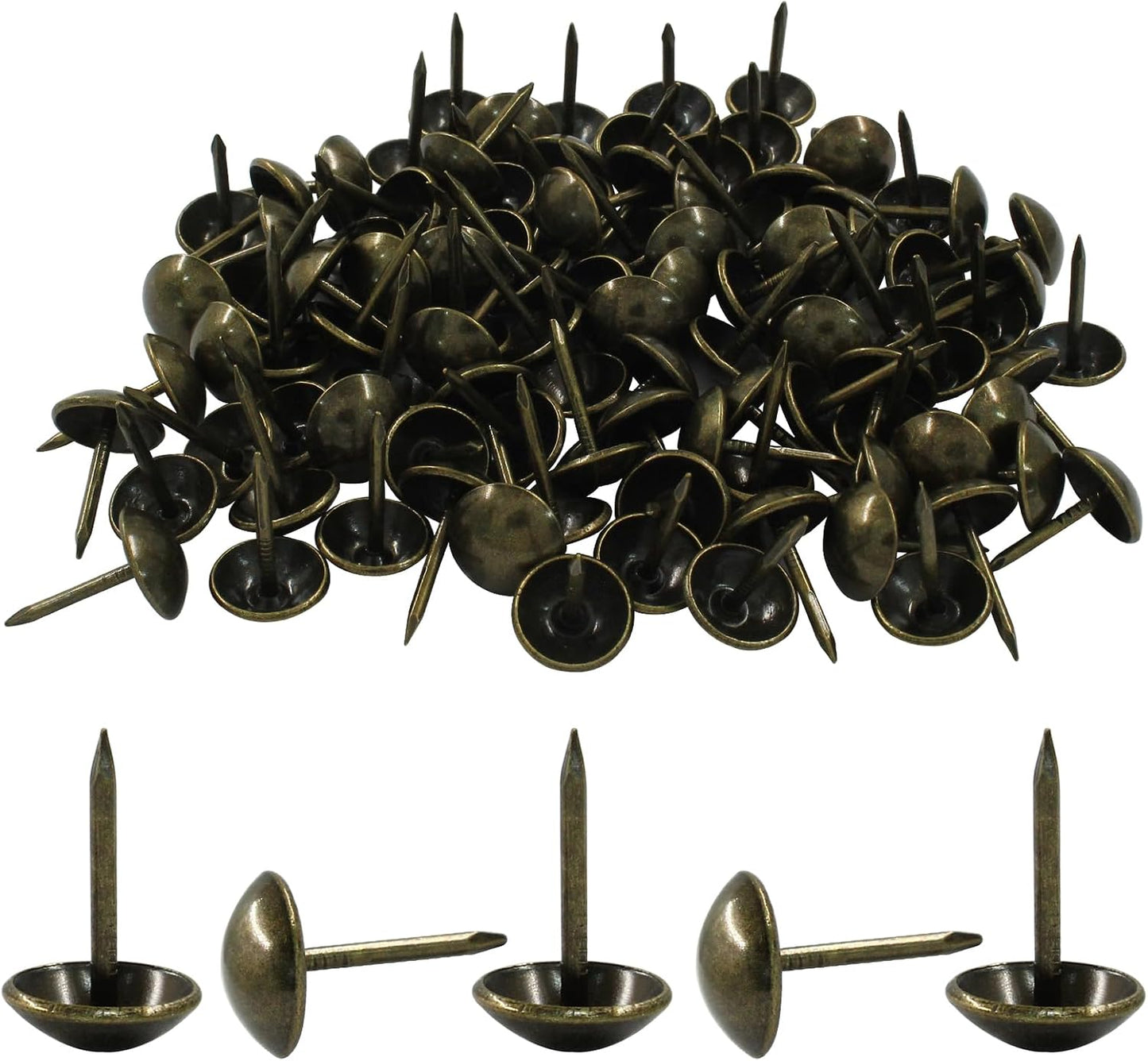 100 Tachuelas Latón Antiguo 7/16pulg para Tapicería Sofá