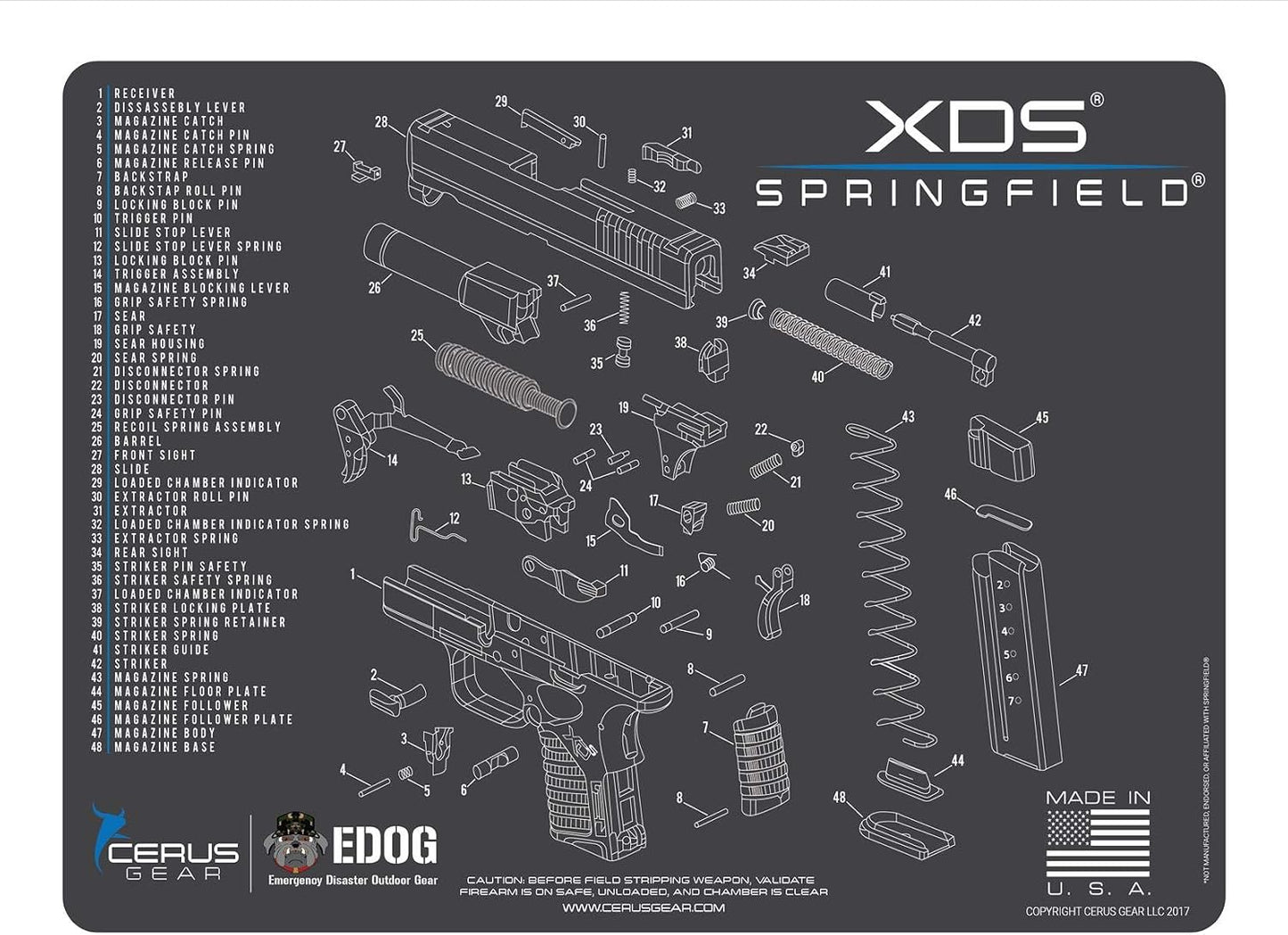 Alfombrilla limpieza comp Springfield XDs 0.118"