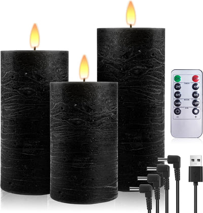 3 Velas LED Recargables Impermeables Con Control Remoto 10 Teclas