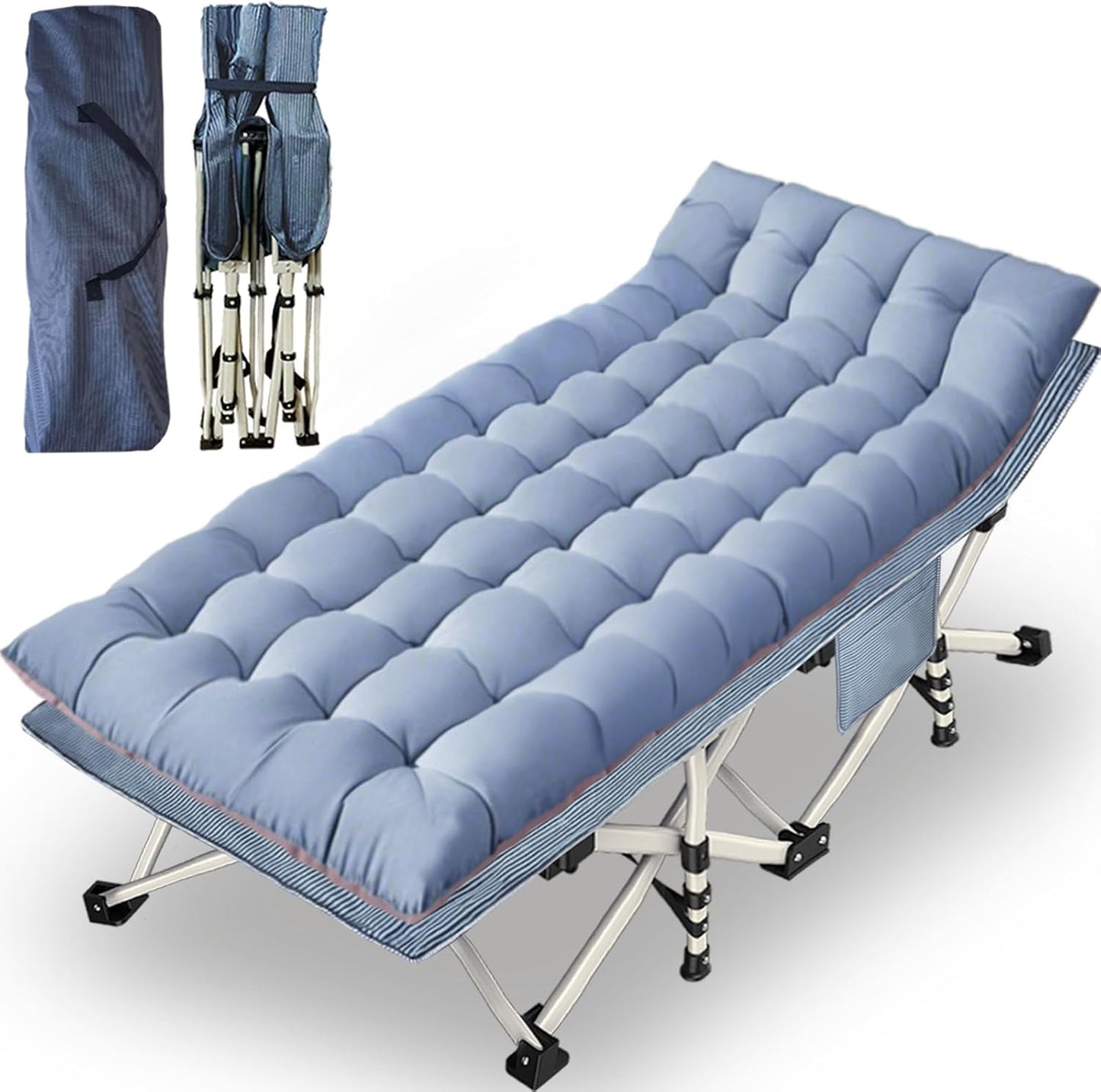 Catre camping 79x32x18pulg colchón cómodo plegable