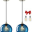 Lámpara colgante cristal azul isla cocina set 2 con LED