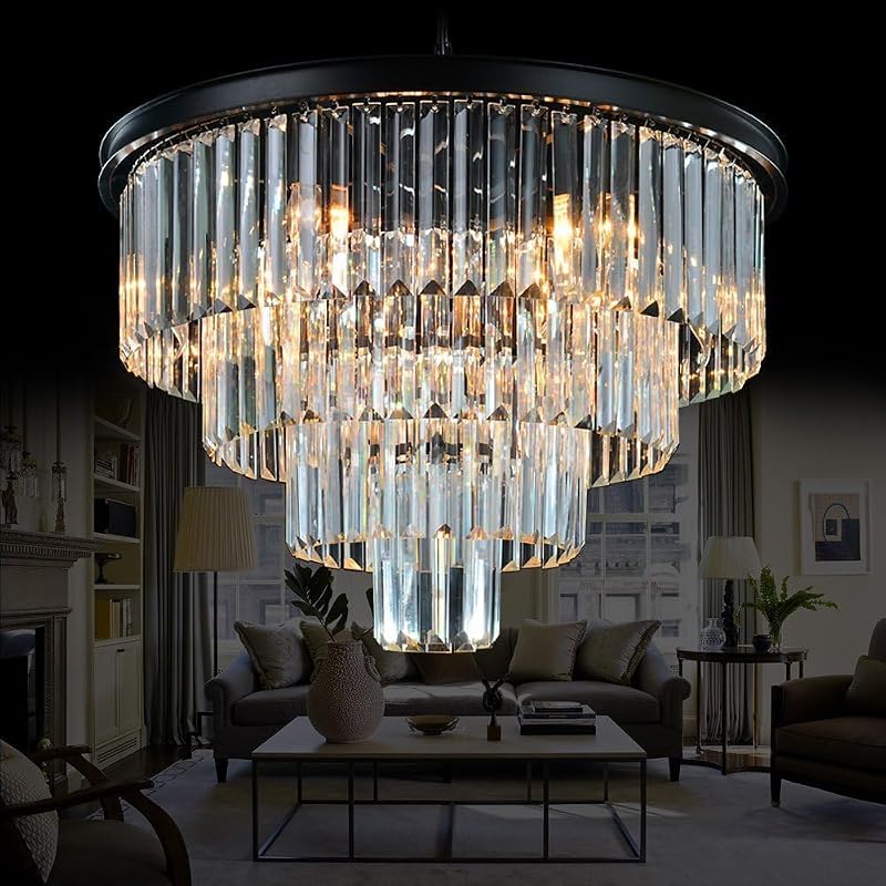 9 Lámparas de Cristal Colgantes 4 Niveles para Comedor