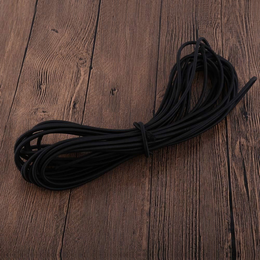 Cordones elásticos 32.8ft para campamento kayak silla negro