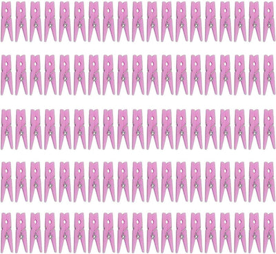 Mini Pinzas Plástico para Baby Shower 60uds Rosa