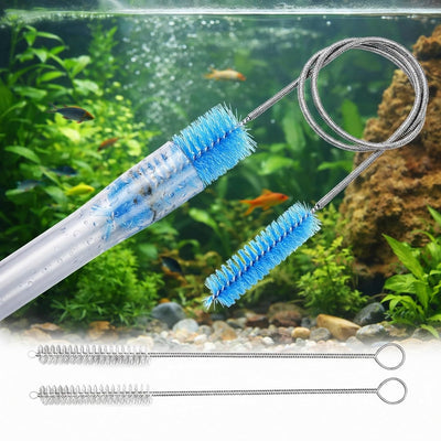 Kit 3 Pzas Cepillo Tubo Acuario 59pulg 2x8 Cepillos Pajilla