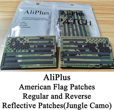 2 Parches Bandera América Reflectantes Infrarrojos Camuflaje Jungla