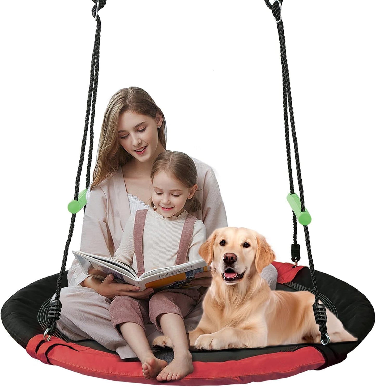 Columpio platillo 3.3ft asiento espuma gruesa negro