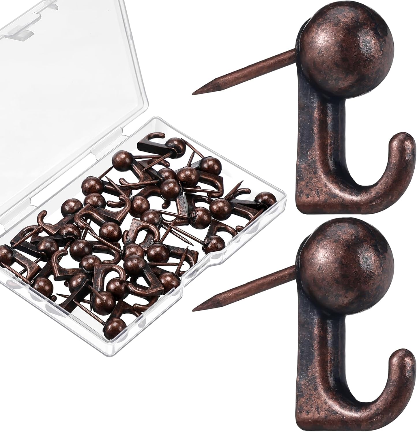 30 Pzas Ganchos Metal para Cuadros Pared Bronce