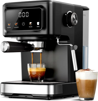 Máquina Espresso Digital 15 Bar Vaporizador Leche 1.5L Acero Inox