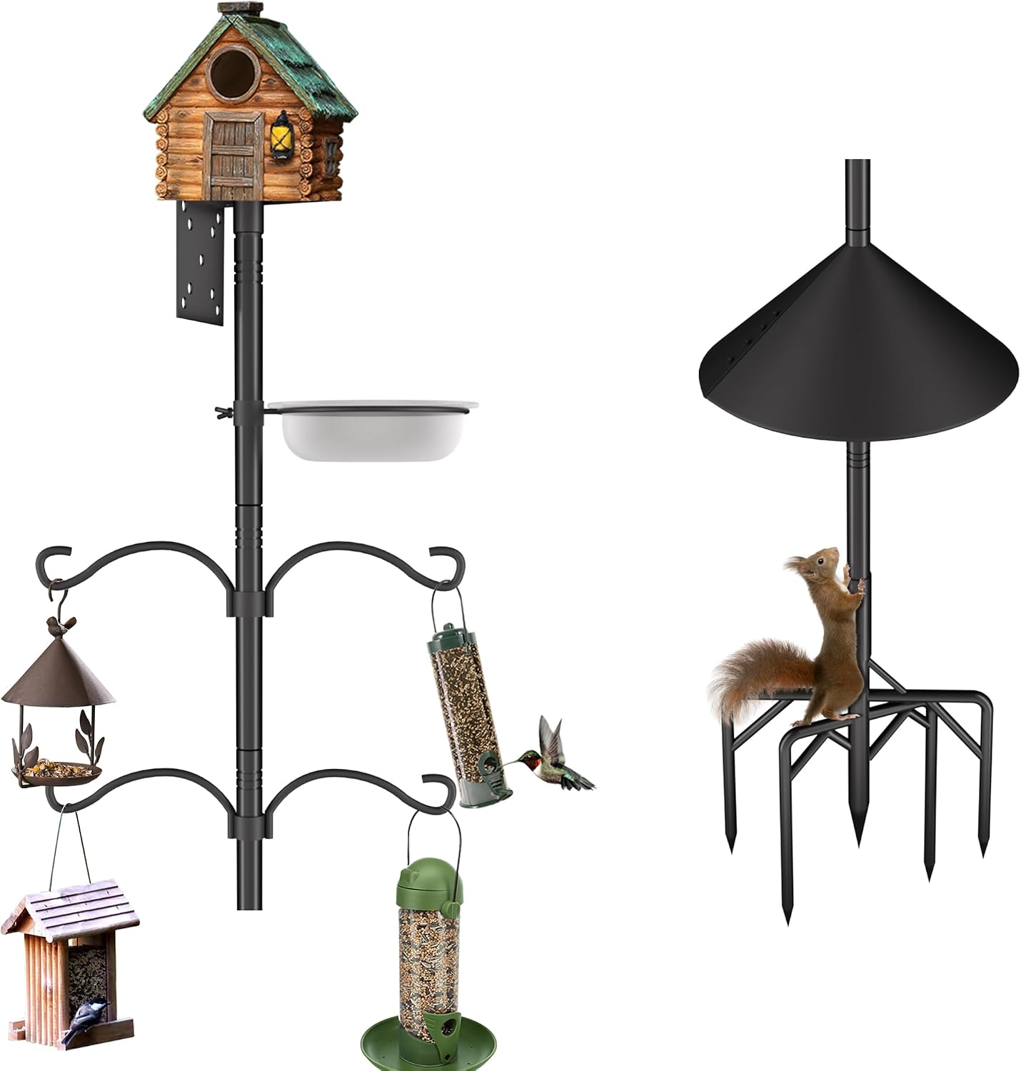 Soporte poste comedero pájaros 95pulg metal resistente