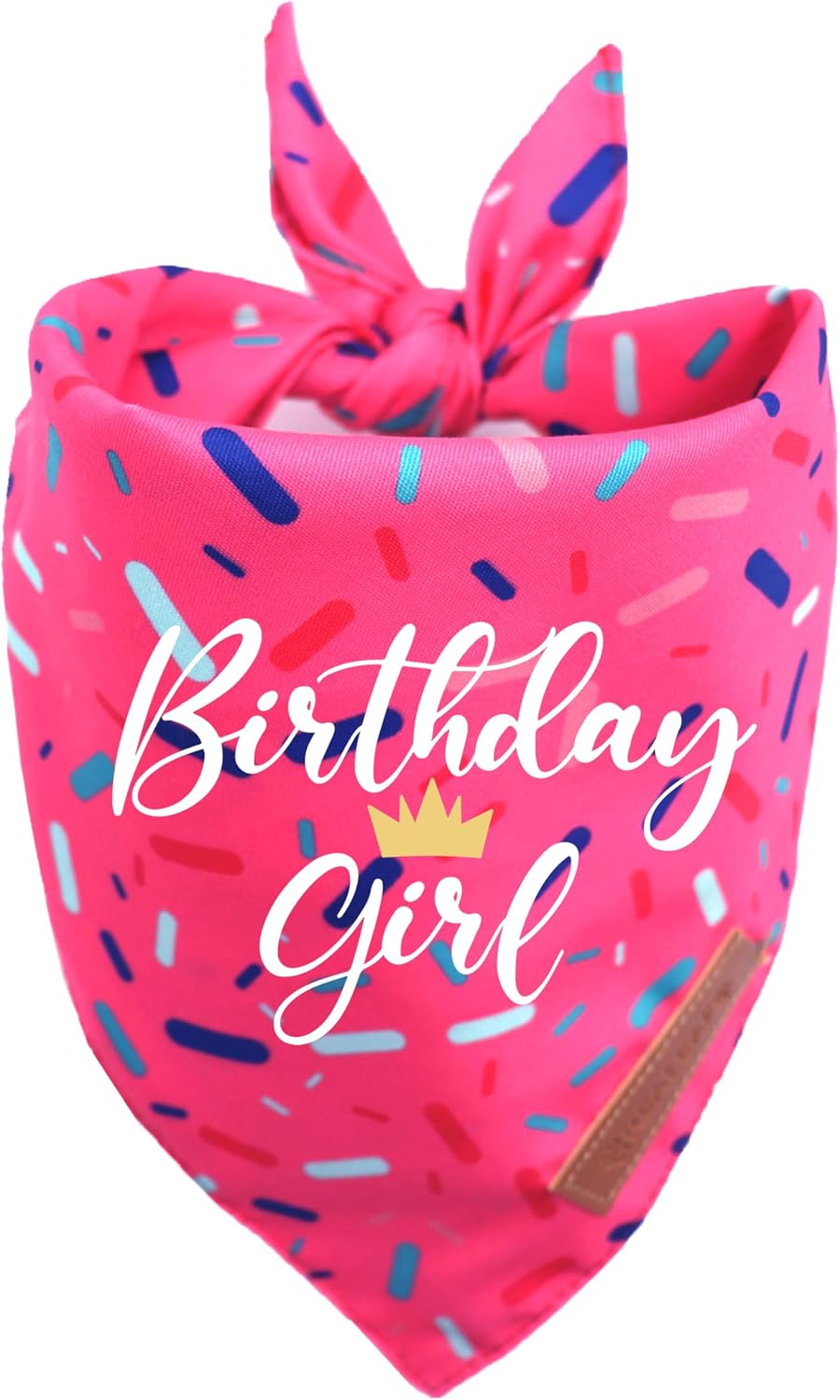 Bandana cumpleaños perro duradera tela rosa grande