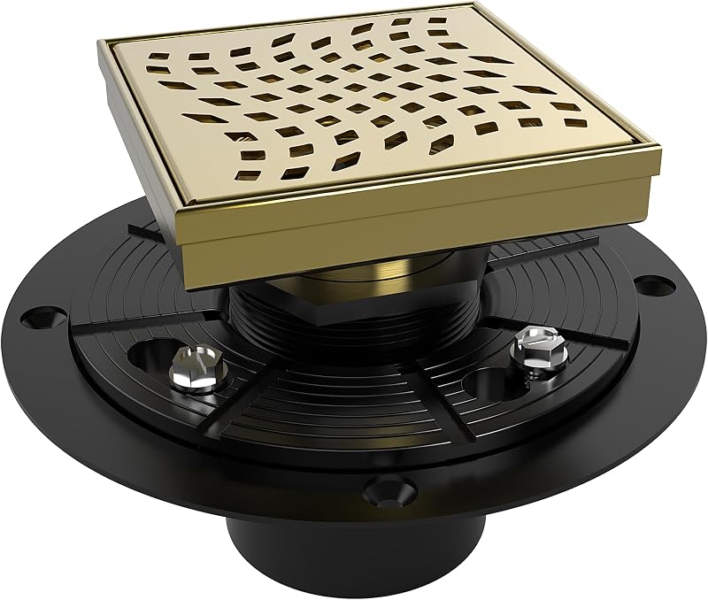 Drenaje ducha 4pulg rejilla acero inox CUPC dorado