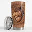 Vaso estilo vikingo madera 20-30oz con tapa regalo hombre