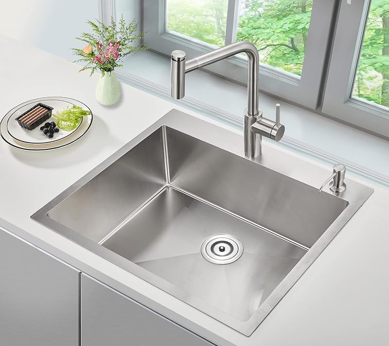Fregadero cocina acero inox 25x18" montaje superior