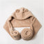 Gorro Kawaii 2en1 con orejas y bufanda Sherpa forro polar
