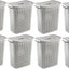 Cesta mimbre plástico para ropa con tapa 8 pzas gris cemento