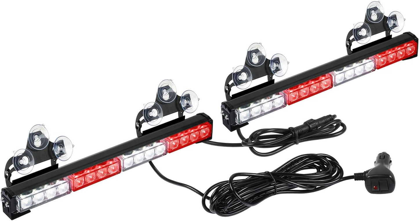 Barra luz LED intermitente 2x16.8" 32 LED 26 patrones