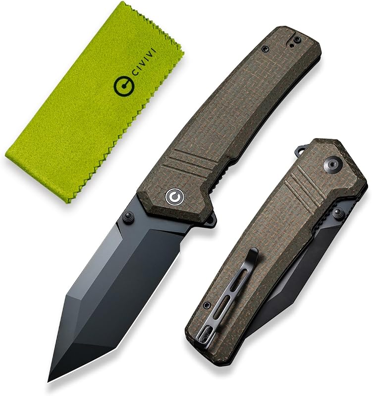 Navaja bolsillo EDC cuchillo plegable 3.98pulg mango micarta