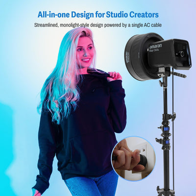 Luz RGB LED 360W con APP DMX 12 Efectos Montura Bowens
