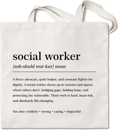 Bolso tote canvas para trabajadores sociales regalo grande reutilizable