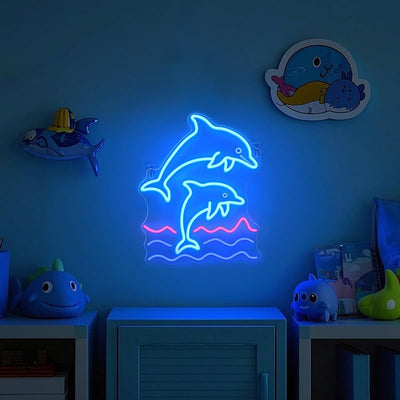 Letrero Neón Delfín Decoración Atenuable Hogar Fiesta