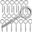 20 Ganchos Ojo 3.2pulg Acero Inox Resistentes para Madera