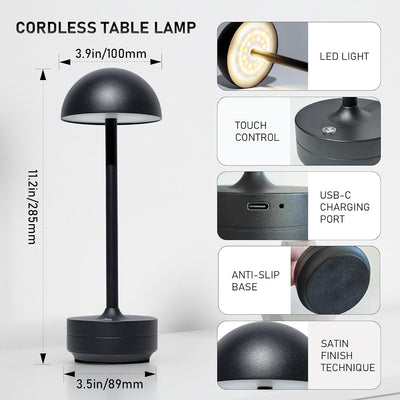 2 Lámparas Mesa Inalámbricas LED 5000mAh Portátiles para Patio