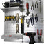 Organiz. tablero clavijas metal herramientas garaje blanco