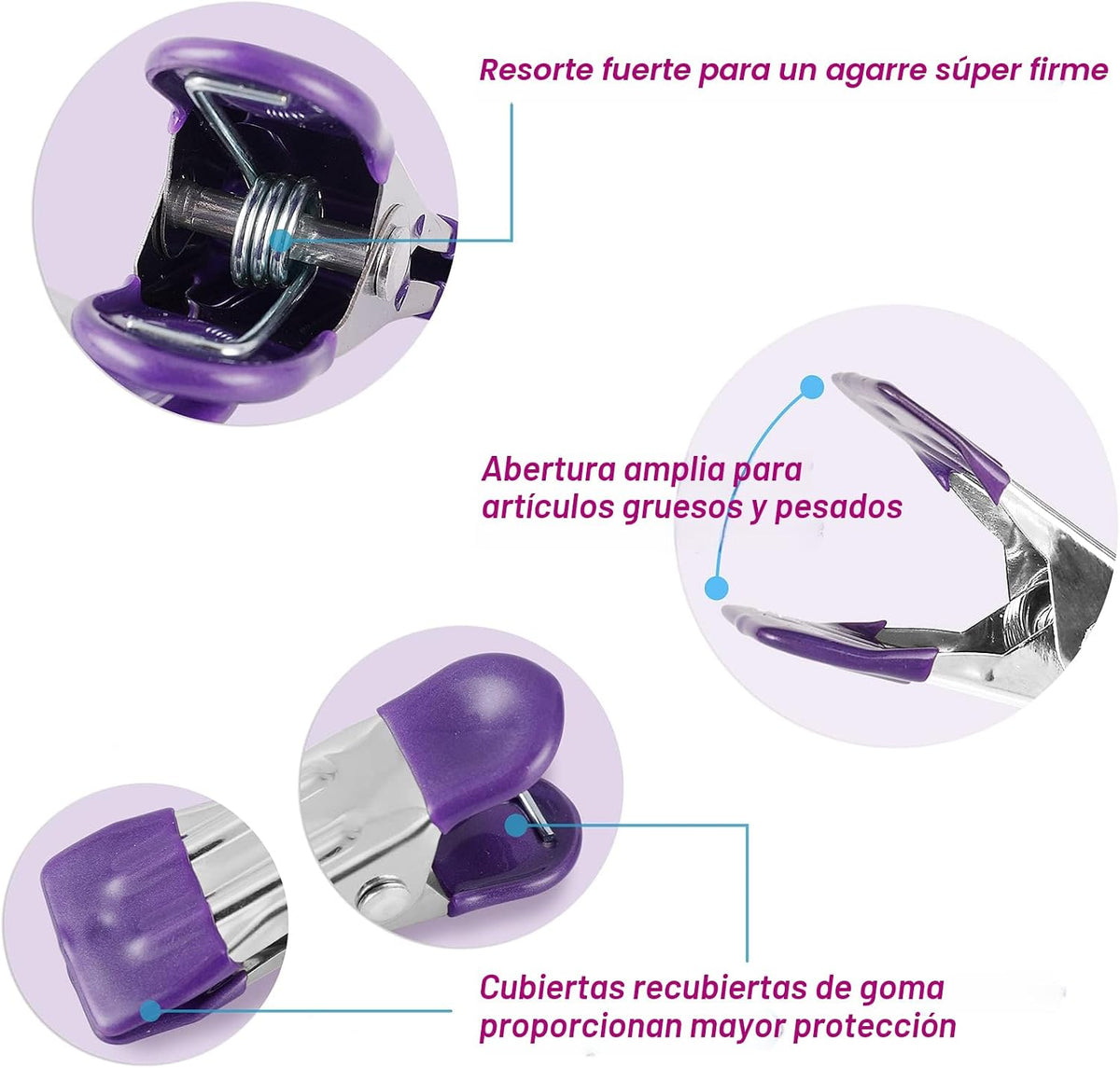 30 Clips para ropa y alimentos 2.17pulg