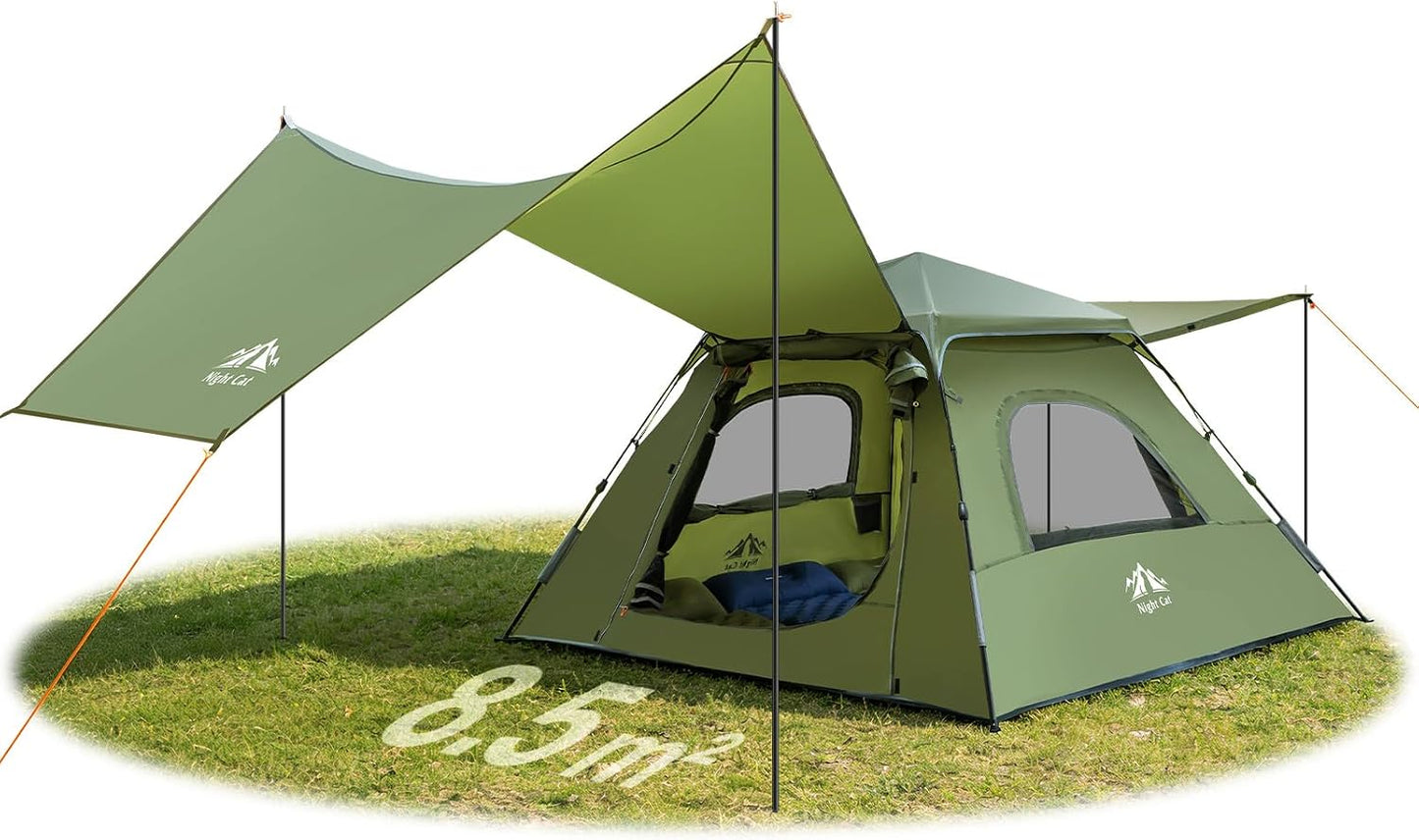 Tienda campaña 3 personas 2en1 con toldo impermeable
