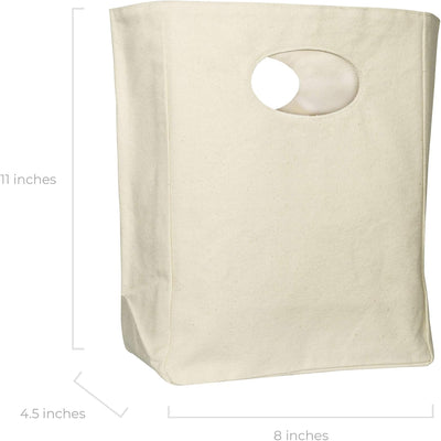 Bolsa almuerzo lona algodón orgánico reutiliz. unisex blanco
