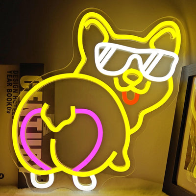 Letrero neón LED forma perro hogar tienda mascotas