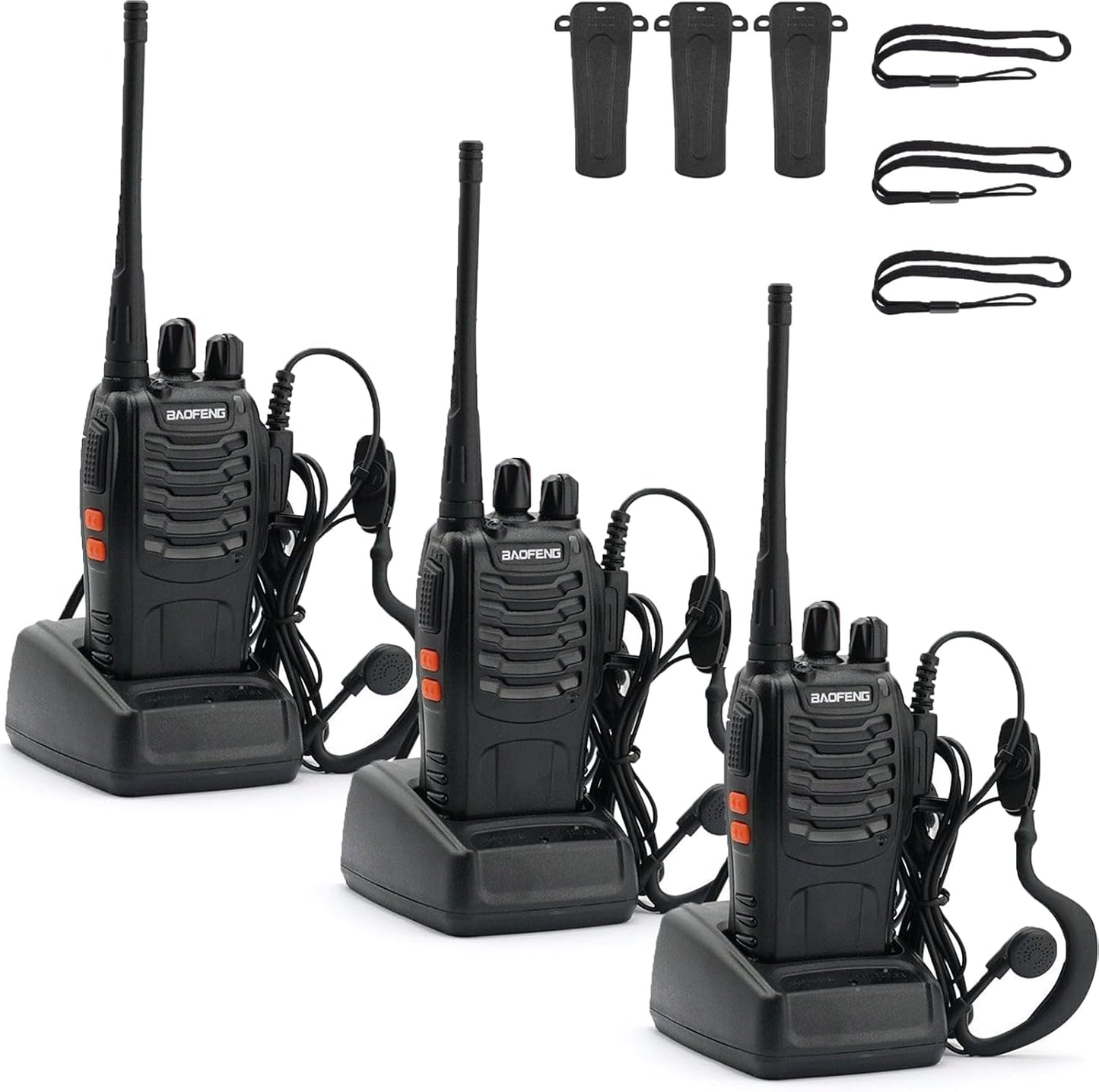 Walkie Talkies 16 Canales Recargable Alcance Largo Pack 3