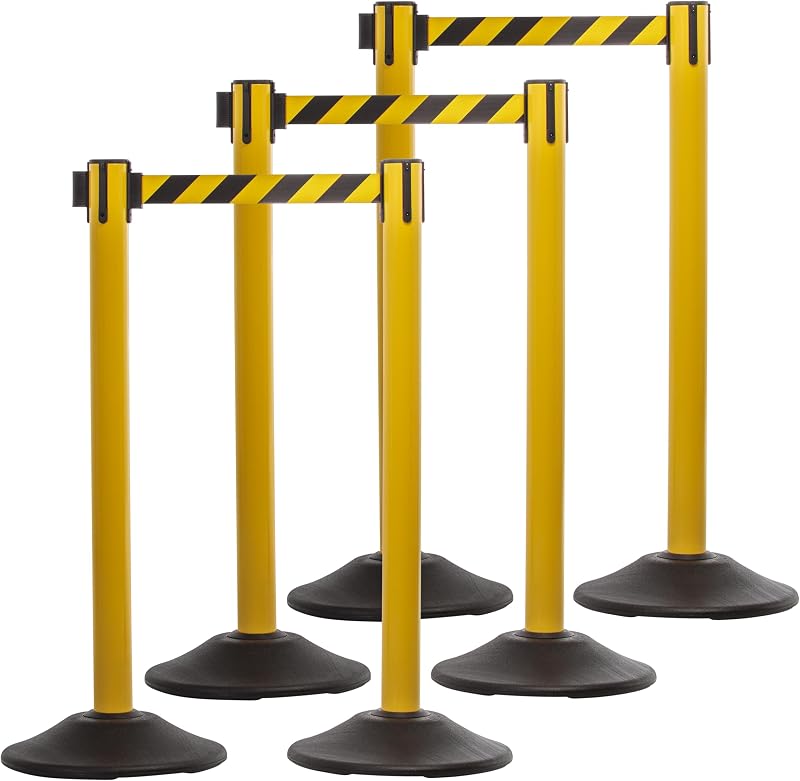 Puntal acero amarillo para barreras 7.5ft