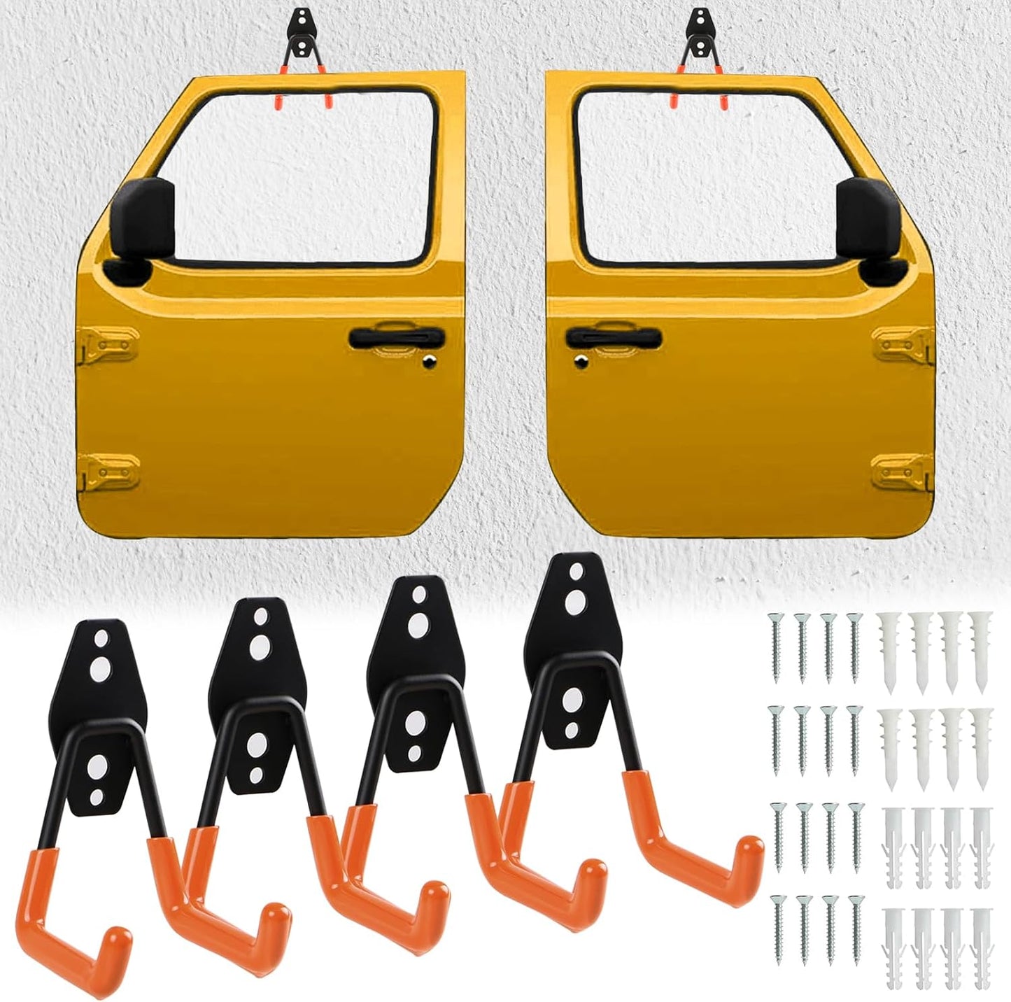 4 Ganchos pared comp Jeep Wrangler 1956-2025