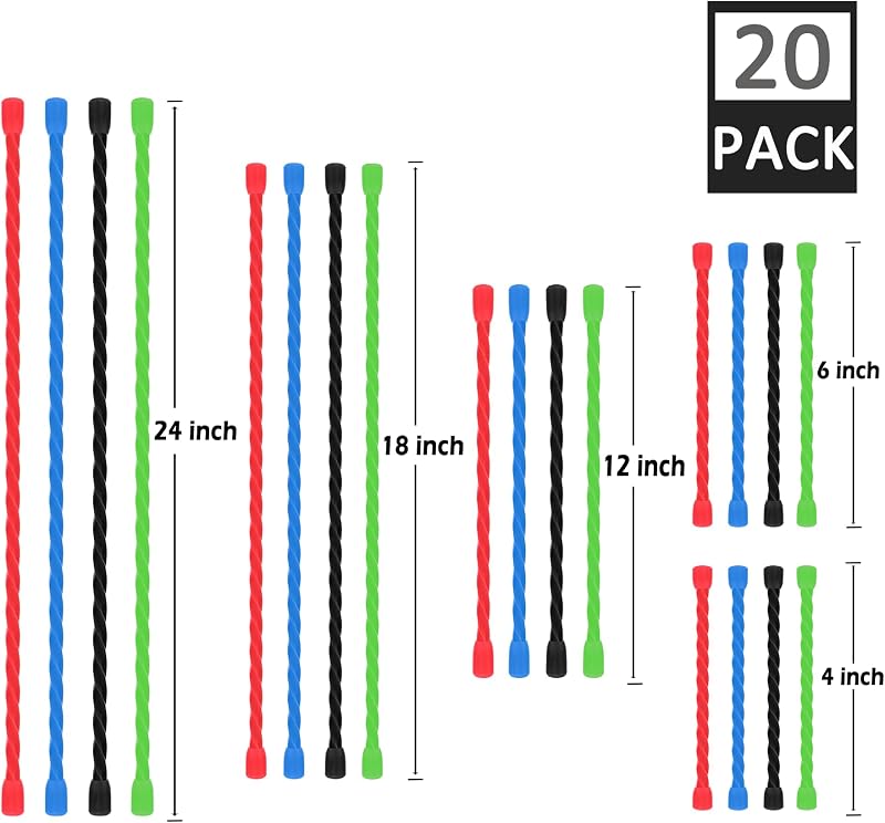 20 Bridas Silicona Reutilizables 4-24pulg Correas Acero