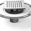 Drenaje ducha 6pulg cepillado base PVC rejilla acero inox