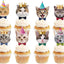 24 Adornos Cupcakes Gatitos Palillos Dientes Fiesta