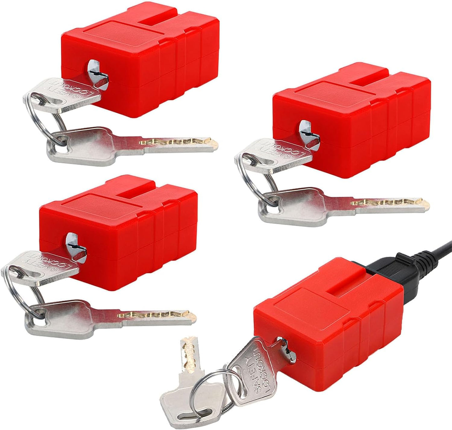 Pack 4 Bloqueadores Enchufe Cable Eléctrico EE.UU.
