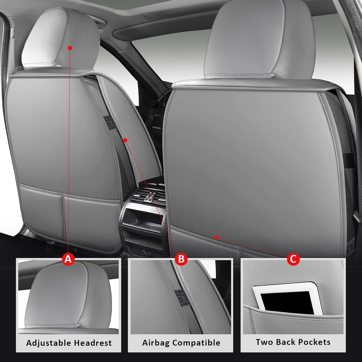 2 Fundas Asiento Delantero Impermeables para Automóvil