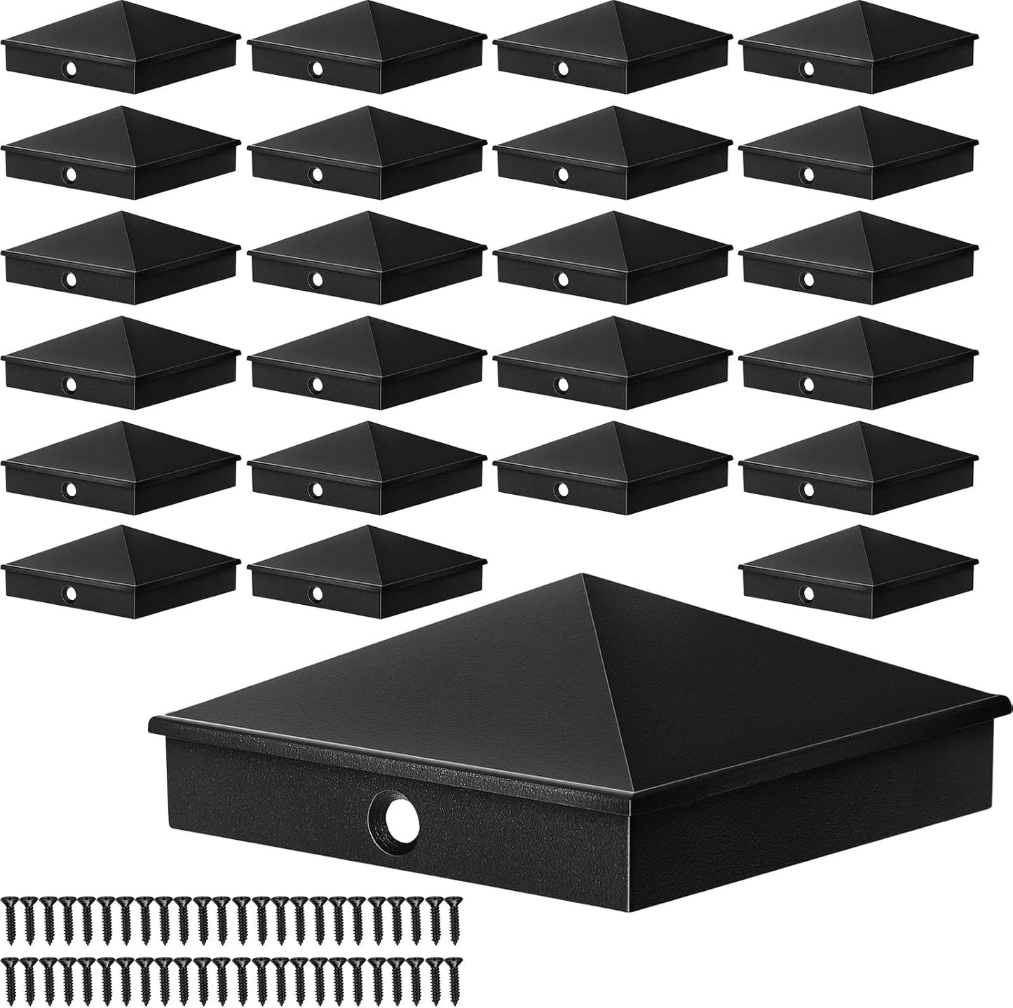 Tapas poste aluminio piramidal cubierta buzón 4x4 negro
