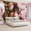 Papel tapiz floral peonía rosa para dormitorio niña
