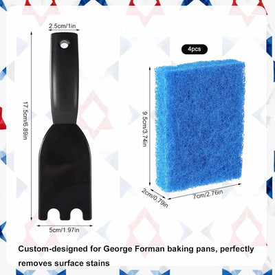 4 esponjas de limpieza y 1 raspador de parrilla George Foreman