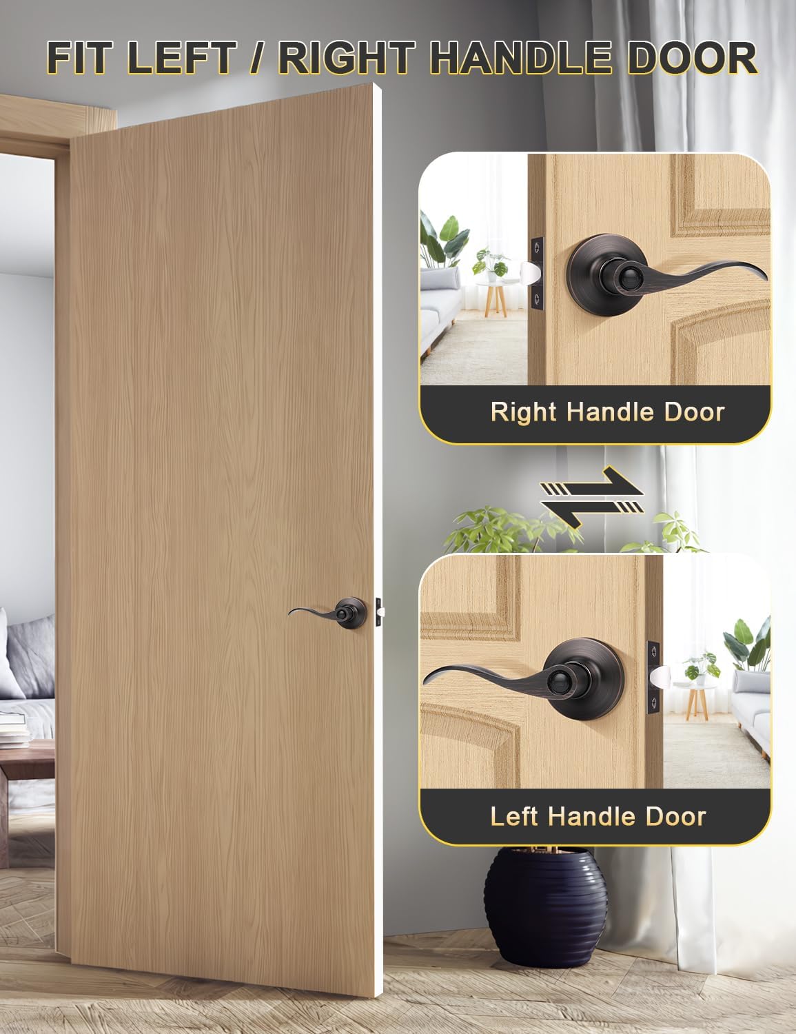 2 Pzas Manijas Puerta Bronce Aceitado Cama Baño