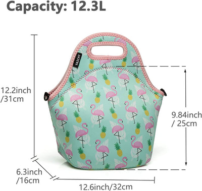 Bolsa almuerzo niña neopreno correa ajustable flamenco