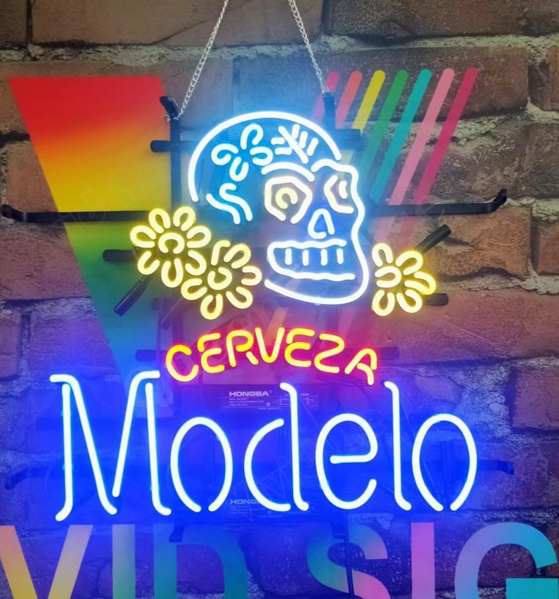 Lámpara cerveza artesanal 20x16 pulg con calavera
