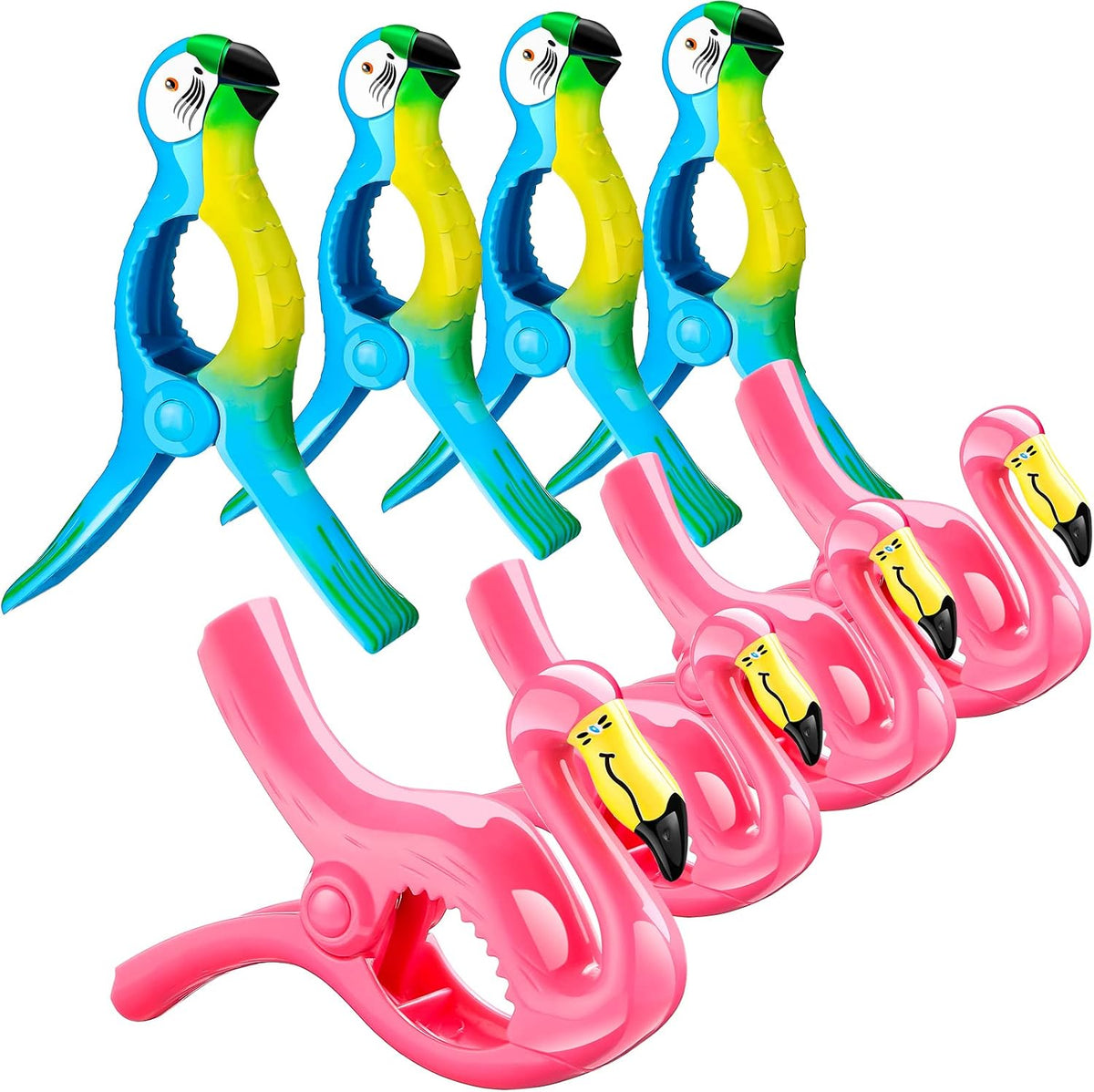 8 Clips Toalla Playa Soporte Resistentes Tamaño Jumbo Rosa Azul